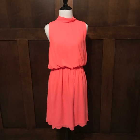 Everly Dresses & Skirts - Everly Coral Scalloped-Detail Dress